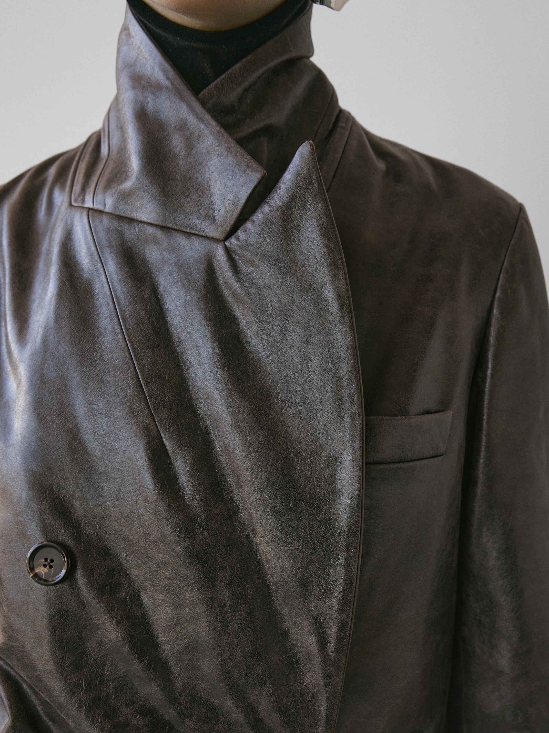 100% nappa leather buttoned blazer - STUDIO